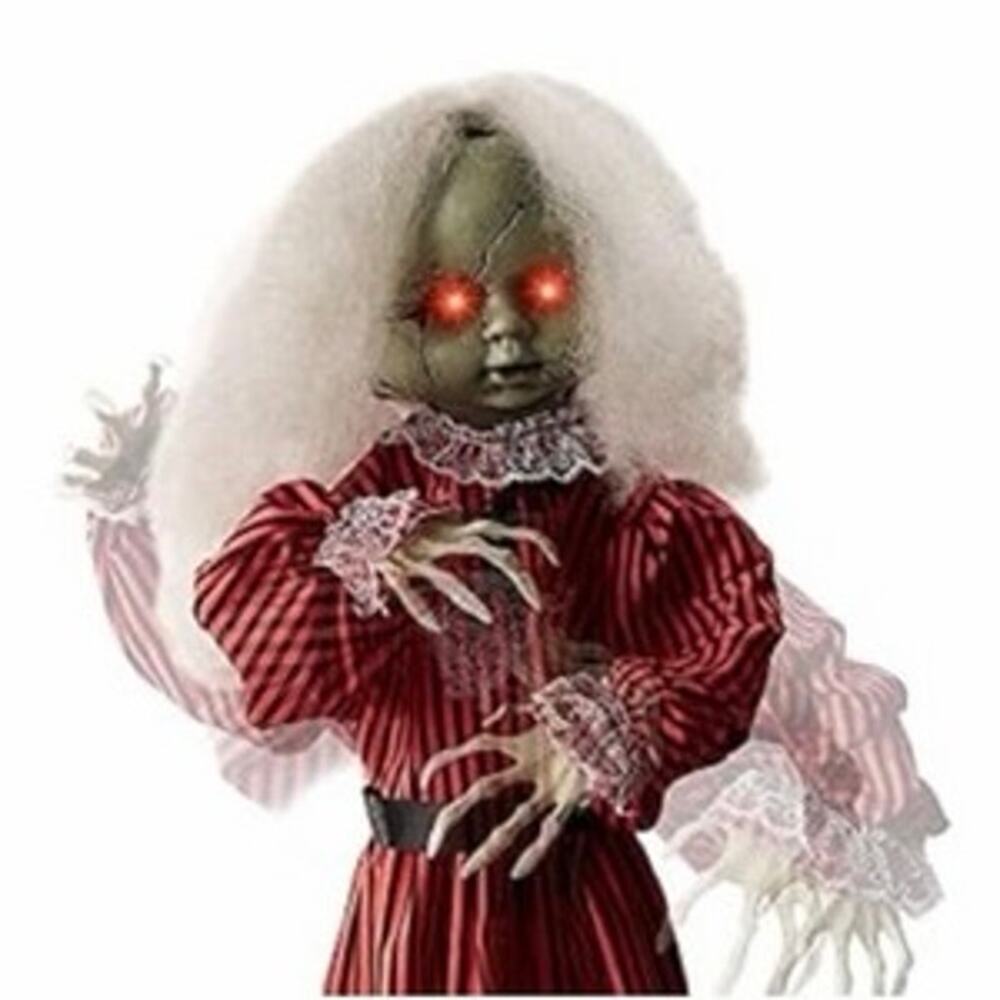 Roaming Holly Haunted Ghost Doll LED Eyes Halloween Animated Prop